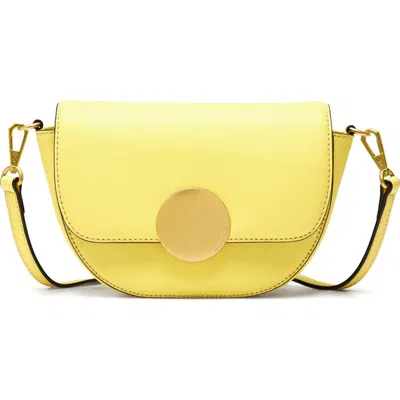 Oryany Lottie Leather Saddle Crossbody Bag In Yellow