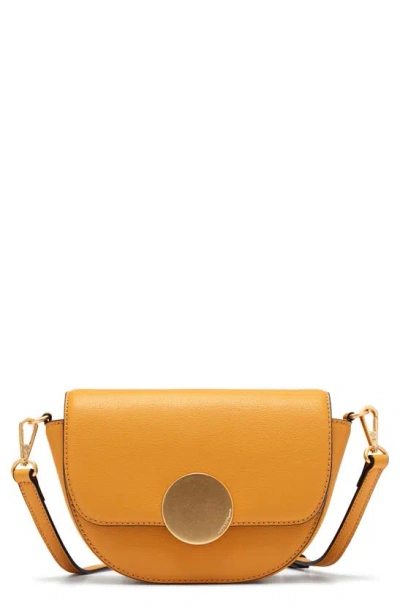 Oryany Lottie Saddle Leather Crossbody Bag In Yellow/orange