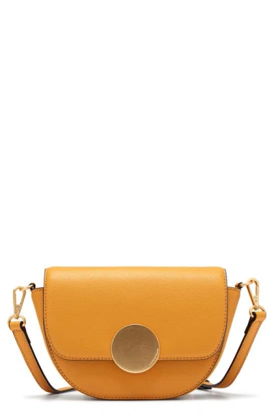 Oryany Lottie Saddle Leather Crossbody Bag In Yellow