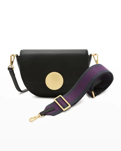 Oryany Lottie Saddle Leather Crossbody Bag In Black