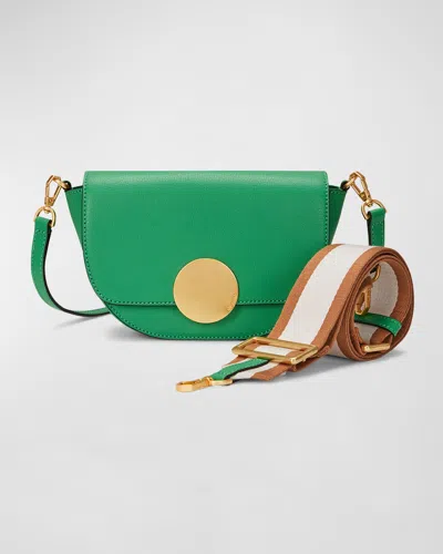 Oryany Lottie Saddle Leather Crossbody Bag In Kelly Green