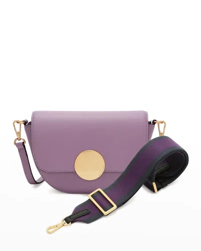 Oryany Lottie Saddle Leather Crossbody Bag In Mauve