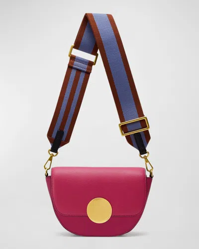 Oryany Lottie Saddle Leather Crossbody Bag In Rasberry
