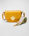 Oryany Lottie Saddle Moc-croc Crossbody Bag In Shadow Yellow