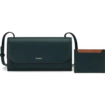 Oryany Mandy Leather Crossbody Wallet In Deep Green