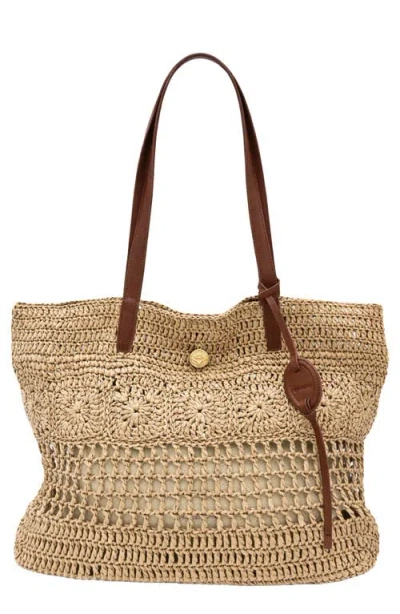 Oryany Margot Raffia Shopper Bag In Nude