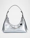 Oryany Marrakesh 25 Metallic Leather Shoulder Bag In Silver