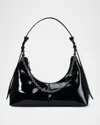 Oryany Marrakesh 25 Shiny Leather Shoulder Bag In Black