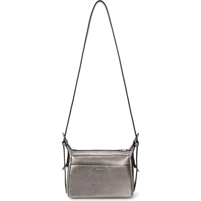 Oryany Moto Leather Crossbody Bag In Metallic