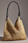 Oryany Raffia Triangle Shoulder Bag In Sand