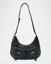 Oryany Rodeo Medium Leather Shoulder Bag In Black