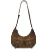 Oryany Rodeo Medium Suede Shoulder Bag In Camel Brown