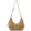 Oryany Rodeo Suede Shoulder Bag In White