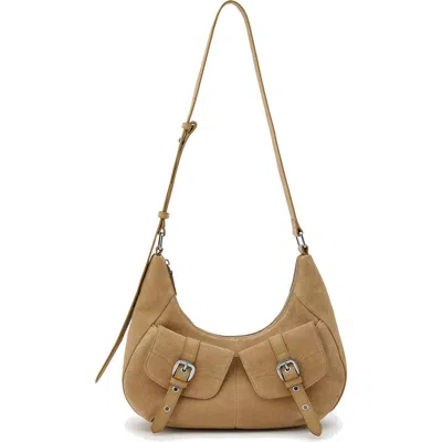 Oryany Rodeo Suede Shoulder Bag In White