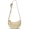 ORYANY ORYANY ROOKIE CRESCENT CRACKLED LEATHER CROSSBODY BAG