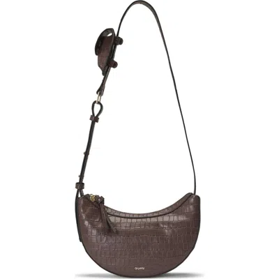 Oryany Rookie Half-moon Leather Crossbody Bag In Brown