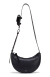 Oryany Rookie Half-moon Leather Crossbody Bag In Black