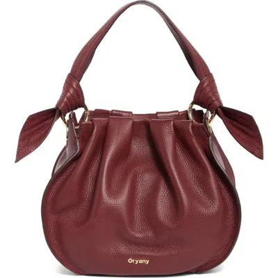 Oryany Selena Leather Bucket Bag In Maroon