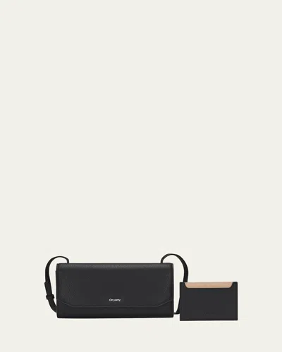 Oryany The Mandy Flap Leather Crossbody Bag In Black