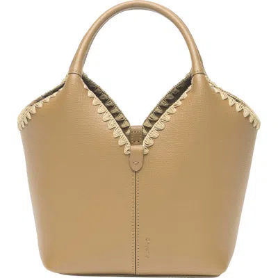 Oryany Vanessa Leather Satchel In Brown Sugar