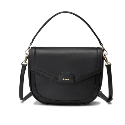 Oryany Bahia Flap Leather Crossbody Bag In Black