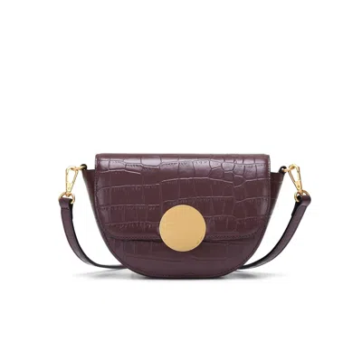 ORYANY WOMEN'S BROWN LOTTIE CROCO CROSSBODY TAN