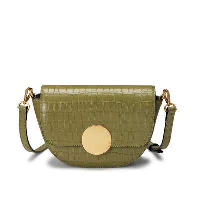 Oryany Women's Green Lottie Croco Crossbody - Oilve