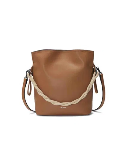 Oryany Women's Madeleine Twist Handle Leather Bucket Bag In Sand Brown