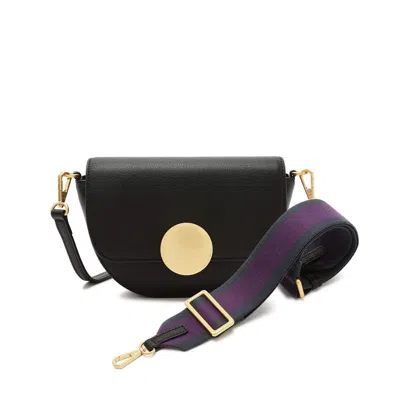 Oryany Lottie Saddle Leather Crossbody Bag In Black