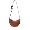 Oryany Rookie Half-moon Leather Crossbody Bag In Brown