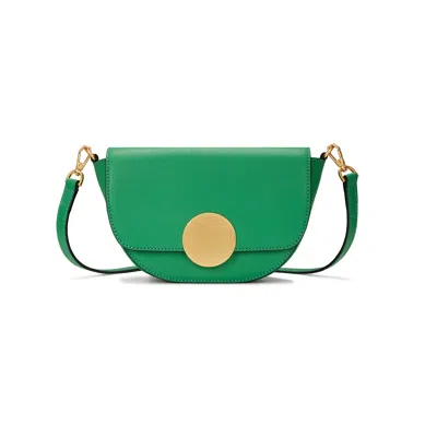 Oryany Lottie Saddle Leather Crossbody Bag In Kelly Green