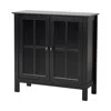 Os Home And Office Black Glass Door Accent And Display Cabinet