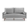 Os Home And Office Furniture 69 Inch Wide Upholstered Two Cushion Sofa With Bolster Pillows In Grey Velvet