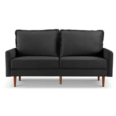Os Home And Office Furniture 69 Inch Wide Upholstered Two Cushion Sofa With Cambered Arms In Black
