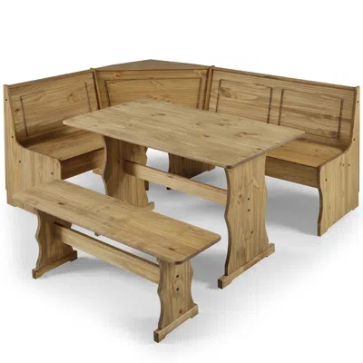 Os Home And Office Furniture Solid Pine Corner Dining Booth In Corona Brown
