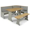 Os Home And Office Furniture Solid Pine Corner Dining Booth In Corona Gray