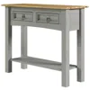 Os Home And Office Furniture Solid Wood Two Drawer Hall Table In Corona Gray