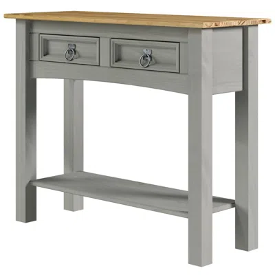 Os Home And Office Furniture Solid Wood Two Drawer Hall Table In Corona Gray