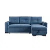 Os Home And Office Furniture Tufted Sectional Chaise Sofa Sleeper With Storage In Blue