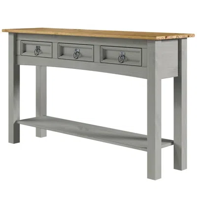 Os Home And Office Furniture Wood Three Drawer Hall Table Console In Corona Gray