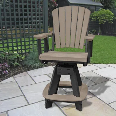 OS HOME AND OFFICE MODEL 130-C-WWBK COUNTER HEIGHT SWIVEL ARM CHAIR IN WEATHERWOOD ON A BLACK BASE