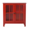 Os Home And Office Red Glass Door Accent And Display Cabinet