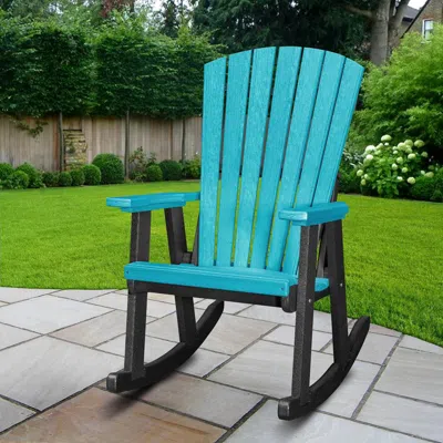 Os Home And Office Rocking Chair In Aruba Blue With A Black Base