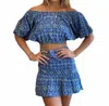 Osamore Open Back Top In Blue In Blue