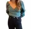 Osamore Plaid Crop Top In Blue/green In Multi