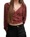 Osamore Rhombus Boho Blouse In Red In Multi