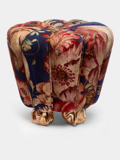 Osanna Visconti X The House Of Lyria Bronze Crinkle Stool In Multi