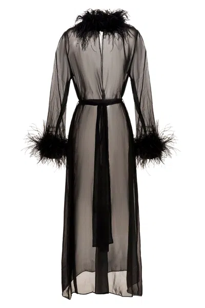 Osã©ree Osãˆree Feather Silk Dressing Gown