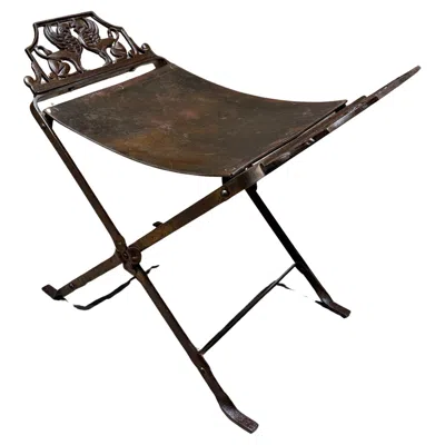 Pre-owned Oscar Bruno Bach 1920s Neoclassical Antique Cast Iron Vanity Bench Stool By Oscar Bach In Black