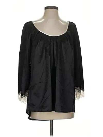 Pre-owned Oscar By Oscar De La Renta 3/4 Sleeve Blouse In Black
